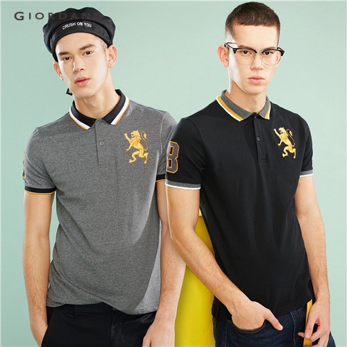 (pack2ตัว) GIORDANO เสื้อโปโลโก้ใหญ่ หลากสี 01240723