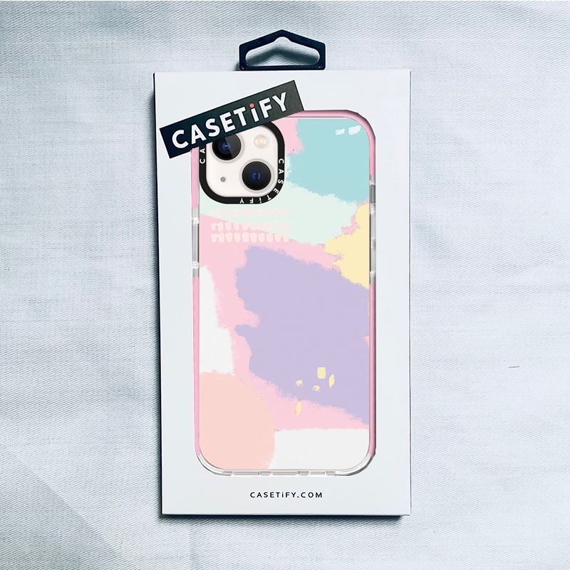 Casetify X เคสนิ่ม ลายภาพวาดแปรง สีชมพู สําหรับ IPhone 13 12 11 Pro MAX Mini XS MAX XR X SE 6 6S 7 8 Plus #7