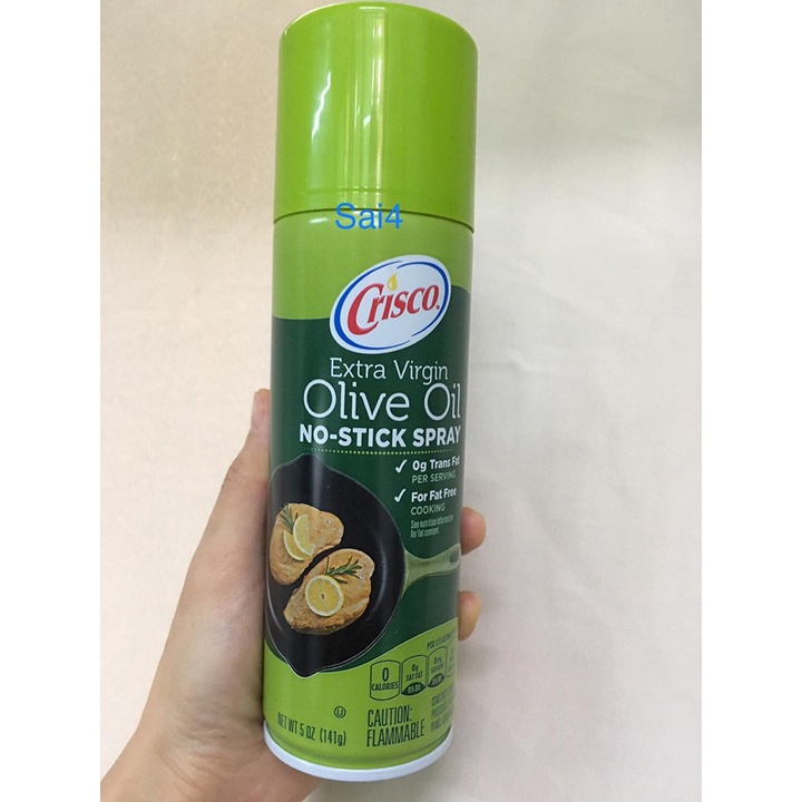 Crisco , สเปรย์น้ำมันมะกอก ,บริสุทธิ์ 100% ลดการใช้น้ำมันลงเพื่อสุขภาพ (สีเขียว)