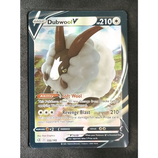 Dubwool V Card ไบวูลู 153/192 Pokemon Card Gold Flash Light (Glossy) ภาษาอังกฤษ