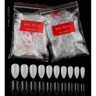 💥เล็บปลอม PVC สำหรับ ต่อเล็บมือ แบบเต็มเล็บ เล็บปลอม PVC แบบเต็มเล็บ 500 ชิ้น