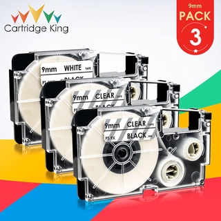 3PCS Mixed Set 9mm XR-9X XR-9WE Black on White Clear Label Tape for Casio KL-60 KL-120 KL-7400 KL-8100 Typewriter