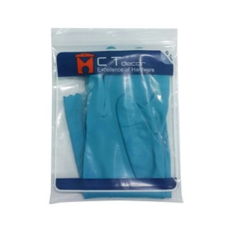 ถุงมือยาง BY TORA 12 นิ้ว L ฟ้า  12" RUBBER GLOVES L LIGHT BLUE