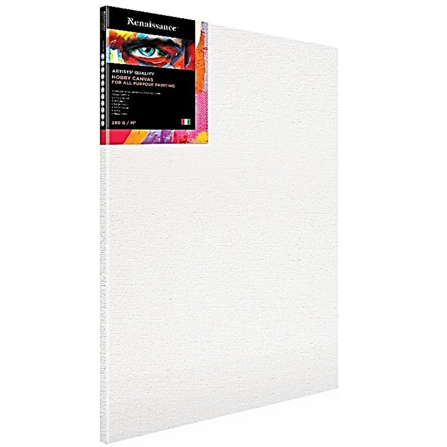 Renaissance เฟรมผ้าใบ เฟรมวาดรูป เฟรมผ้าใบสำเร็จรูป Canvas เรนาซองค์ รุ่น HOBBY หนา 280g/m^2  ขนาดใหญ่