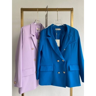 พร้อมส่ง💚 4 color 💙Blazer กระดุมสีทอง 💜v 6803