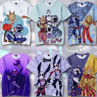 เสื้อยืดแขนสั้นลําลอง ทรงหลวม พิมพ์ลายกราฟฟิค Game Sundrop FNAF พลัสไซซ์ แฟชั่นสําหรับผู้ชายและผู้หญิง