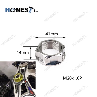 Honesti22 Gr5 titanium alloy M28x1.0P CNC nuts.