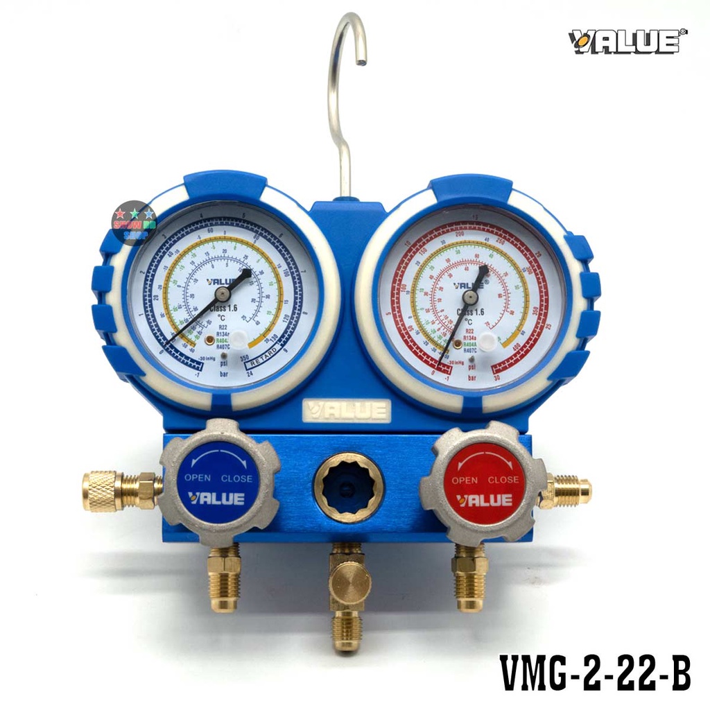 ชุดเกจ์วัดน้ำยาแอร์ VALUE รุ่น VMG-2-R22-B และ VMG-2-R134a-B วัดน้ำยา R22 R407c R404a R134a แอร์บ้าน แอร์รถยนต์ ตู้เย็น ราคา ถูกที่สุด ดีลบีเคเค แกลเลอรีภาพที่ 3