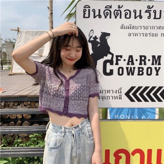 Legacy crop top เสื้อครอปไหมพรมถัก เสื้าน่ารัก เสื้อเกาหลี เสื้อไหมพรม