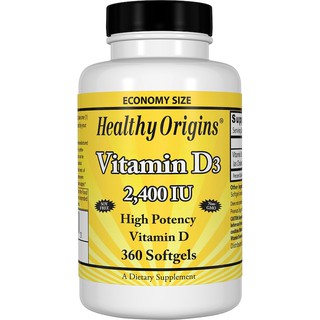 Healthy Origins, Vitamin D3, 2,400 IU, 360 Softgels