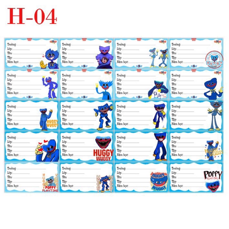 Huggy wuggy poppy สมุดบันทึกป้าย 40 ป้ายต่างๆ/ สติ๊กเกอร์ป๊อปปี้ Huggy