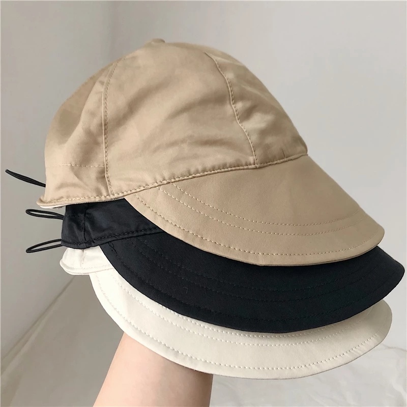 หมวกบังแดด ป้องกันรังสียูวี แบบพับได้ แฟชั่นฤดูร้อน สําหรับผู้หญิง / หมวกบังแดด แบบผูกเชือก ปรับได้ / หมวกปีกกว้าง ระบายอากาศ แบบแห้งเร็ว
