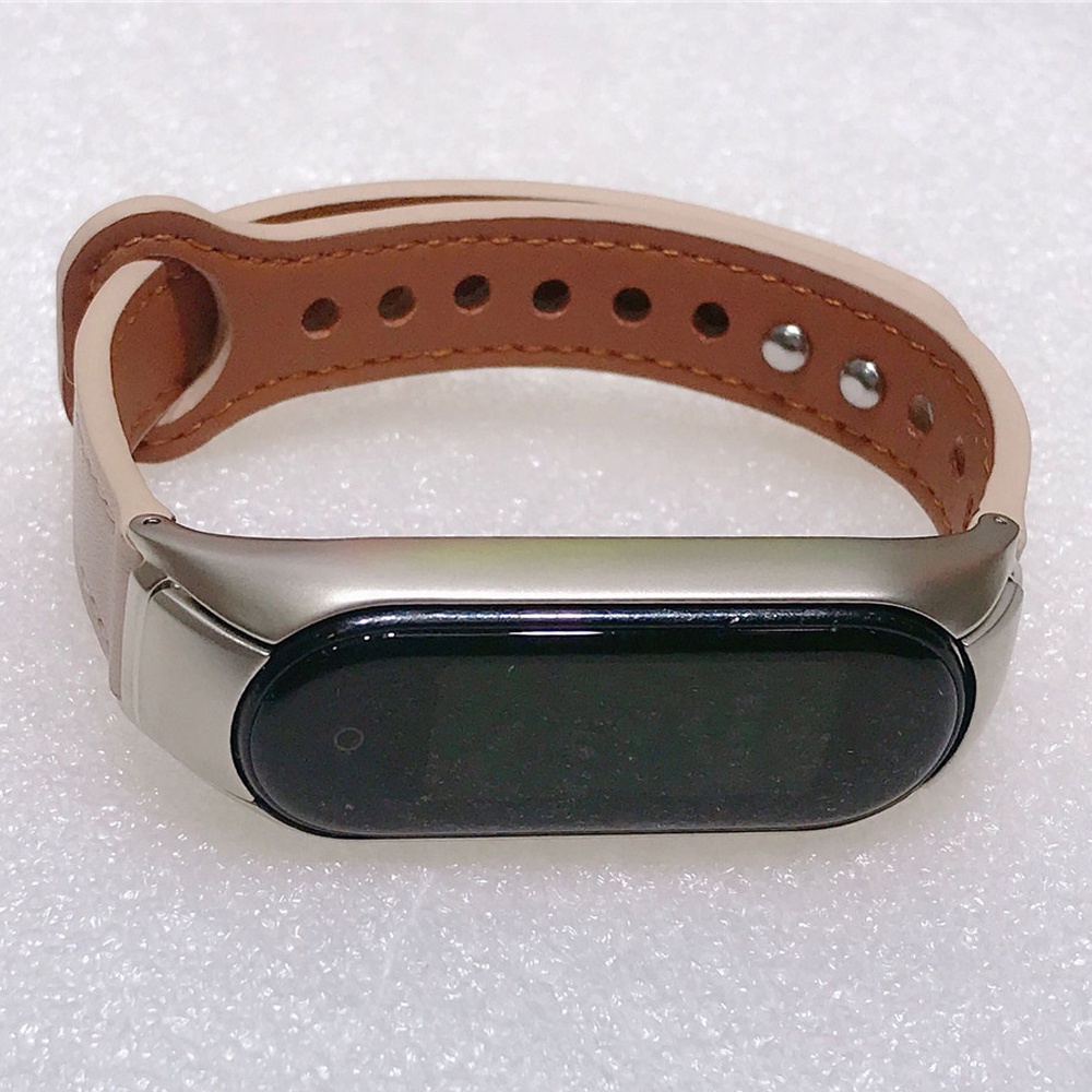 การเปลี่ยนสร้อยข้อมือสายหนังสําหรับ Xiaomi Smart Band 10 9 8 7 / Mi Band 6 5 4 3 ราคา ถูกที่สุด ดีลบีเคเค แกลเลอรีภาพที่ 9