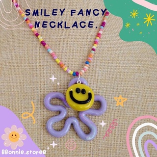 Smiley Fancy สร้อยคอ ลูกปัดพร้อมจี้ดินปั้นสมายลี่ แจ้งสีในแชทจ้าไม่แจ้งสุ่มน้า