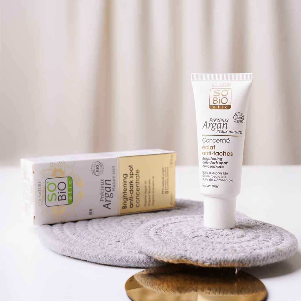 So'Bio Etic Precious Argan Brightening Anti-dark Spot 40ml.โซ ไบโอ อีติค พรีเชียส อาร์แกน ไบรท์เทนนิ่้ง แอนตี้ ดาร์คสปอต