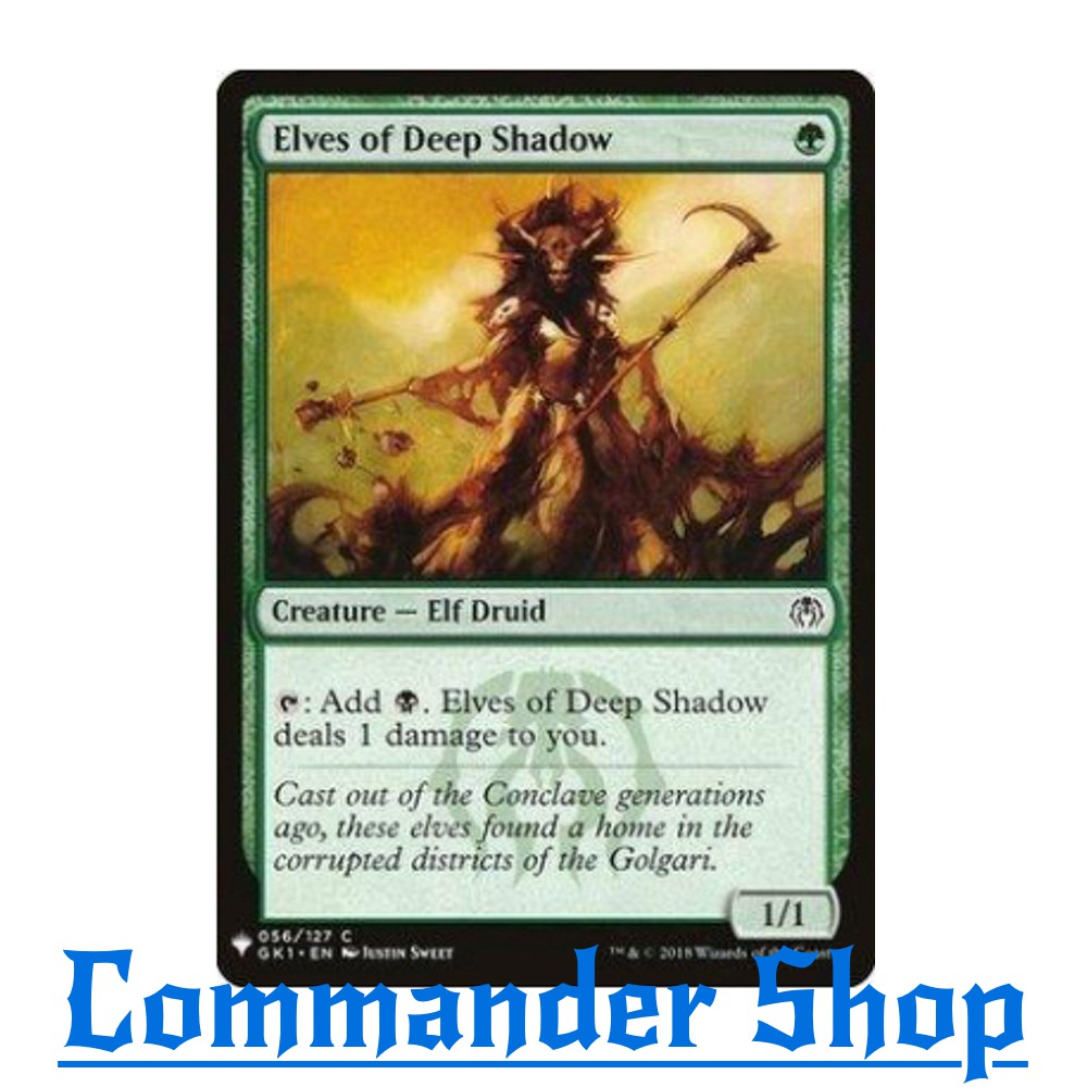 Elves of Deep Shadow (Creature - Elf Druid) Green การ์ด Magic The Gathering (MTG)