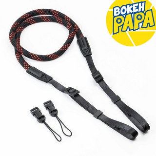 สายคล้องกล้อง เชือกถัก เชือกปีนเขา คล้องคอ ( ปลายแบน ) ( Leica Style Wanderer Paracord Climbing Rope Camera Strap )