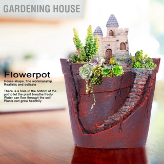 Gardening House กระถางต้นไม้เรซิ่นขนาดเล็กสําหรับตกแต่งบ้าน