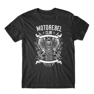 เสื้อยืดวินเทจใหม่ เสื้อยืดแขนสั้น ผ้าฝ้าย 100% พิมพ์ลาย Motorebel Club แฟชั่นฤดูร้อนS-5XL