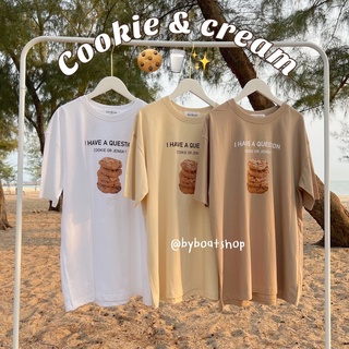 #พร้อมส่ง เสื้อยืดโอเวอร์ไซส์ ลายคุกกี้ 🍪 (ผ้าคอตตอน)