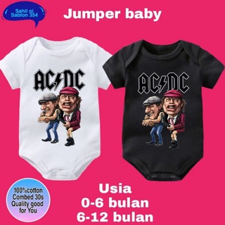 เสื้อผ้าเด็ก จัมเปอร์ จั๊มเปอร์ วง ACDC โลหะ เด็กทารก เด็กทารก ขาเด็กผู้ชาย เด็กผู้หญิง ผ้าฝ้ายหวี ยุค 30