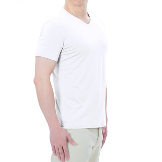 Meticulous Cool Breeze dressed T-shirt (เสื้อยืดคอวี) สีขาว