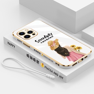 เคสมือถือ ขอบตรง กันลื่น พร้อมสายคล้อง หรูหรา สําหรับ iphone 11 11 pro 11 pro max 12 12 pro 12 pro 12 mini max