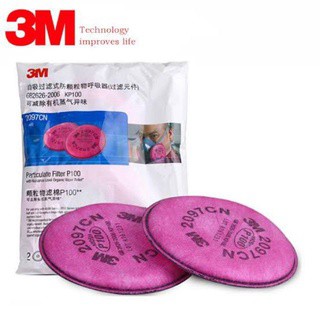 3m หน้ากากกันฝุ่น ผ้าฝ้ายไฟเบอร์ กันฝุ่น 2091 2097 P100 สําหรับ 6200 6800 7502 Series 2 ชิ้น