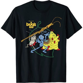 เสื้อยืดผ้าฝ้ายพรีเมี่ยม เสื้อยืด พิมพ์ลายกราฟิก Disney Pixar Bugs Life Group Shot