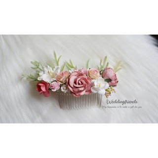 ดอกไม้สีชมพูติดผม Pinky Flower Hair.