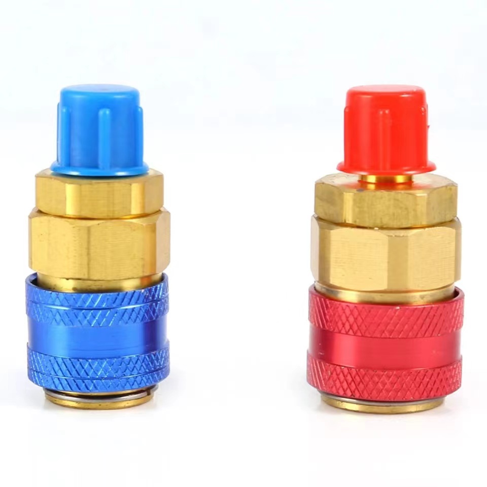 QC-12 คอปเปอร์ เติมน้ำยาแอร์ R134a แพคคู่ (สีน้ำเงิน+สีแดง) AC Coupler R-134a คอปเปอร์แอร์ หัวเติมน้ำยาแอร์134 QC-12 ราคา ถูกที่สุด ดีลบีเคเค แกลเลอรีภาพที่ 4