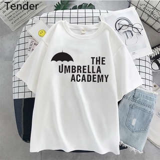 เสื้อยืดลําลองสําหรับสตรีแขนสั้นพิมพ์ลาย The Umbrella Academy Diego Cha-Cha 90s