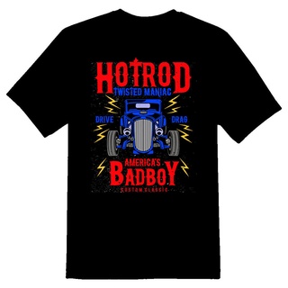 ผลิตภัณฑ์ใหม่👕เสื้อยืด ผ้าฝ้าย พิมพ์ลาย Hotrod Americas Badboy สไตล์ฮิปฮอป ขายดี