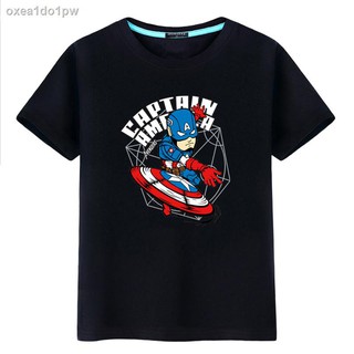 เสื้อยืดสุดเท่【เสื้อยืดอนิเมะ】■เสื้อยืด Superman Avengers Capn America One Piece Short Sleeve Luffy Tide Men s Clothes R