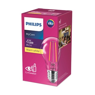 ว๊าว🍟 หลอดไฟ LED ฟีลาเมนต์ 4 วัตต์ Warm White PHILIPS รุ่น CLASSIC4W A60 E27 🚚พิเศษ!!✅