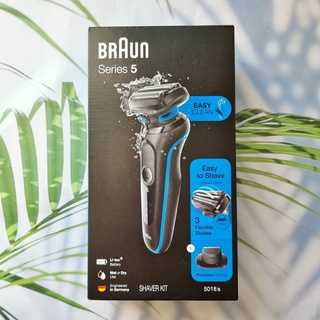 เครื่องโกนหนวดไฟฟ้า Electric Razor for Men Series 5 Shaver Kit 5018s (Braun®) Rechargeable, Wet &amp; Dry with EasyClean