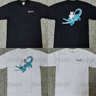 เสื้อยืดวินเทจkvsH    ลาย     พร้อม     จัดส่ง    ดำ Rip N Dip T- shirt 100% cottonS-5XL