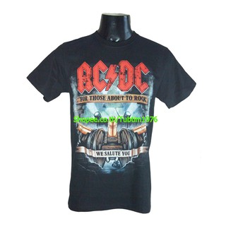 เสื้อยืดผ้าฝ้ายเสื้อวง Ac/Dc เสื้อยืดวงดนตรีร็อค เสื้อวินเทจ acdc เอซี/ดีซี ADC1777L XL  XXL 3XL