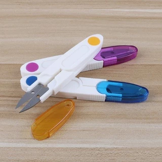 ใหม่ กรรไกรตัดพลาสติก สเตนเลส ขนาดเล็ก แบบพกพา สุ่มสี สําหรับครัวเรือน DIY