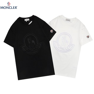 เสื้อยืดแขนสั้นผ้าฝ้ายแบบเย็บ Moncler แฟชั่นสําหรับผู้ชาย