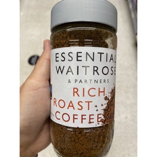 กาแฟ สำเร็จรูป ตรา เวทโทรส เอสเซนเซียล 100g. Rich Roast Coffee Instant Graunles ( Waitrose Essenttal Brand )