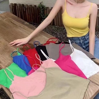 เสื้อสายเดี่ยววินเทจ 👙รุ่น2326👙 สายเดี่ยวแฟชั่น สายเดี่ยวสีพื้น เสื้อกล้าม ผ้านิ่มใส่สบาย