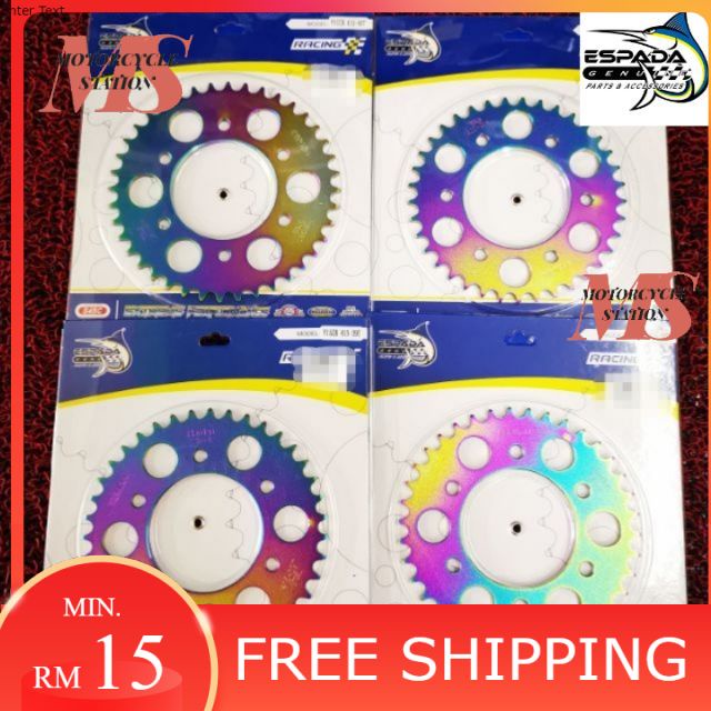 Y15 Y15ZR-415-14T/15T/38T/39T/40T/41T/42T ESPADA SPROCKET -RAINBOW