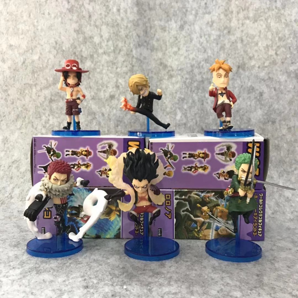 ฟิกเกอร์ One Piece WCF Battle Limited 7 Generations 6 Models Snake Man Luffy Kata Kuli Sanji Zoro Ace Marco Box Egg Figure