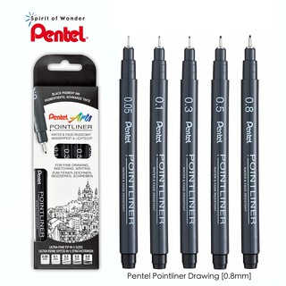 Pentel ปากกาตัดเส้น เพนเทล Pointliner (มีให้เลือก 5 ขนาด)