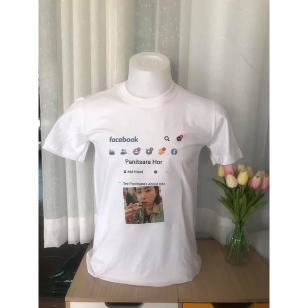 เสื้อยืดสกรีนชื่อfacebook