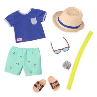 Our Generation -DELUXE BOY SWIMSUIT OUTFIT (BD30461) - ชุดว่ายน้ำเด็กผู้ชาย พร้อมอุปกรณ์สำหรับตุ๊กตา