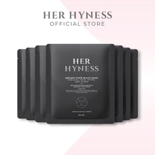 HER HYNESS INSTANT GLOW BLACK MASK เฮอ ไฮเนส แบล็คมาส์ก เพื่อผิวโกลว์ใส มาส์กหน้าลดรอยดำจากสิว มาส์กหน้า mask sheet