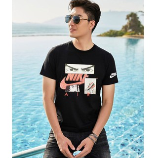 เสื้อตราหานคู่ - NIKE Air strong ดวงตาเสื้อยืดคอกลมเสื้อยืด unisex เสื้อลําลองเสื้อยืด Nike AIR เสื