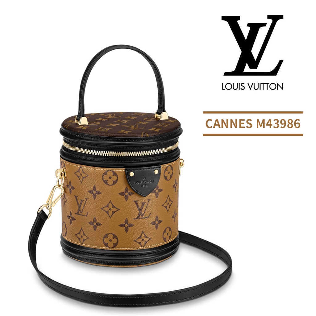แท้100Louis Vuitton Cannes Series M43986 Monogram Reverse Canvas วัสดุ